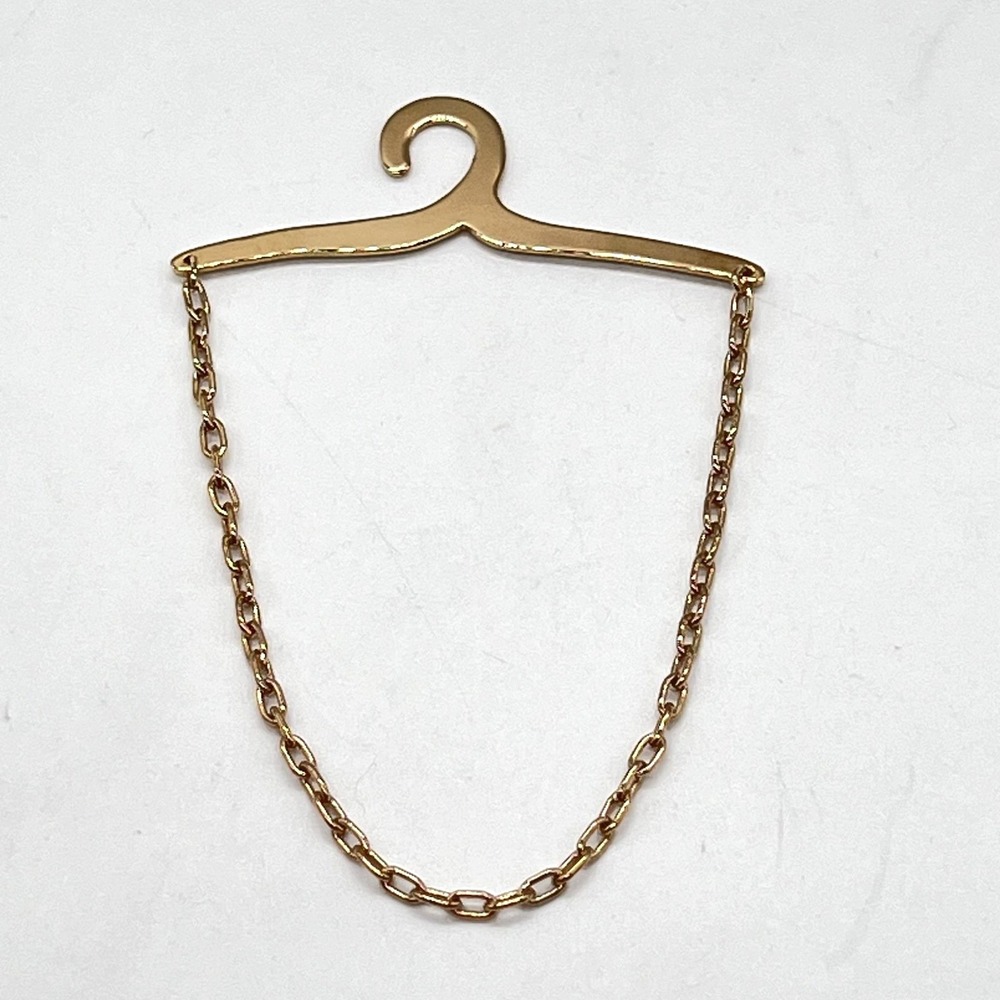 18K Yellow Gold Electroplate Hanger Charm Chain Colibri Jewelry Made USA